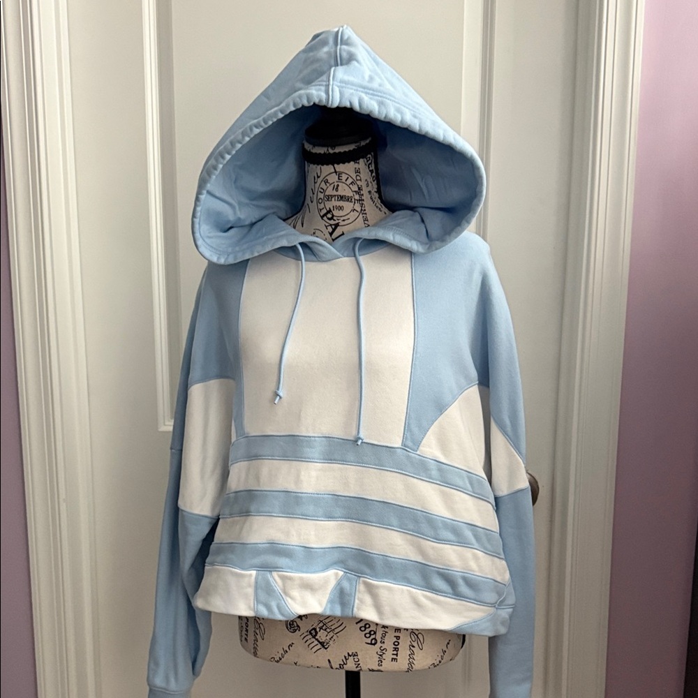 adidas Blue and White Hoodie